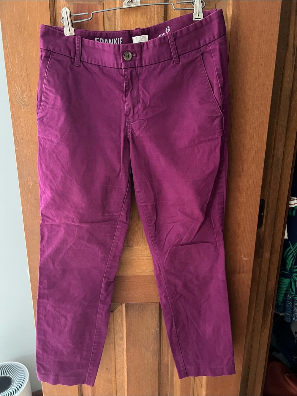J crew Frankie Magenta Crop Chino Pants